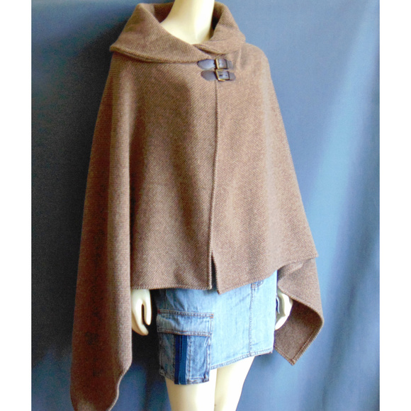 Ralph Lauren Jackets & Blazers - Ralph Lauren Houndstooth Buckle Poncho Cape OS